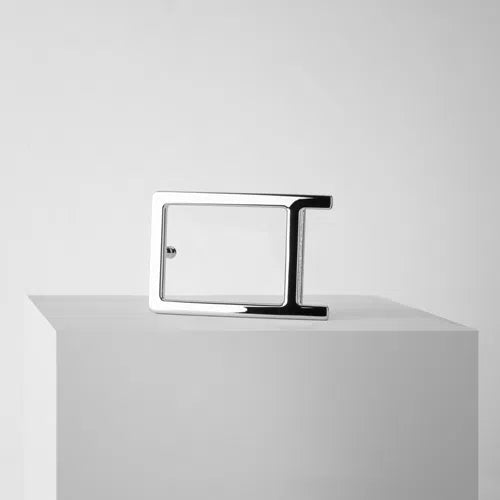 Buckle classic palladium on a podium