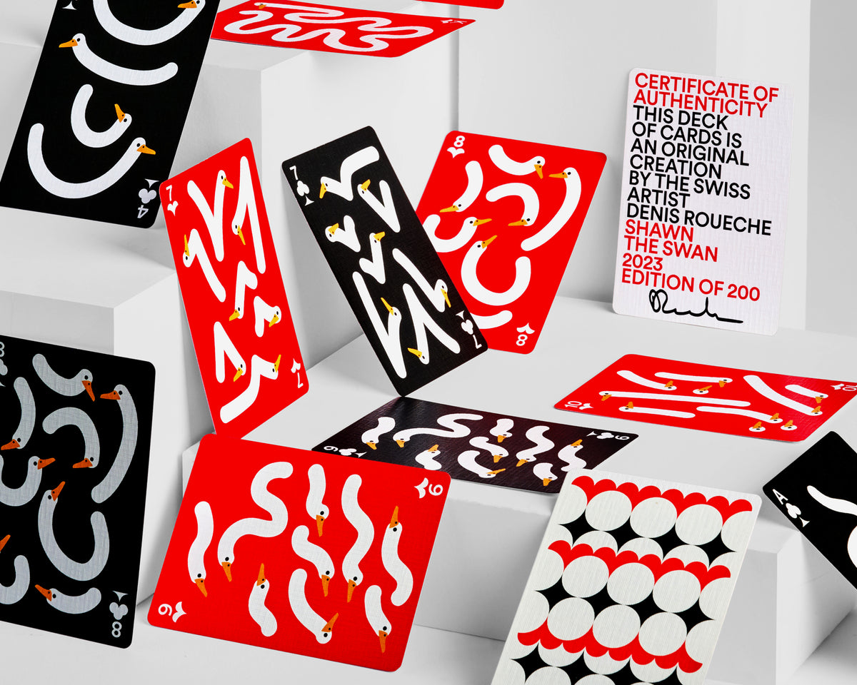 Presentation of the cards from Shawn the Swan, a Collector Cards project from J.Hopenstand x Denis Roueche