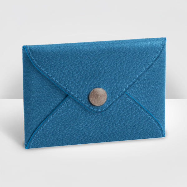 Azur & soft grey leather envelope