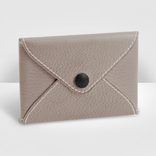 Softgrey & black leather envelope