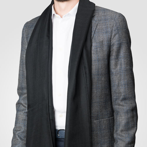 Worn black breeze scarf
