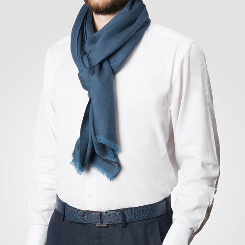 Worn indigo breeze scarf