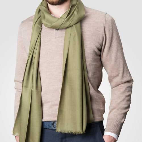 Worn khaki breeze scarf